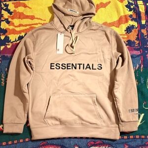 Fear of God Essentials Beige Hoodie